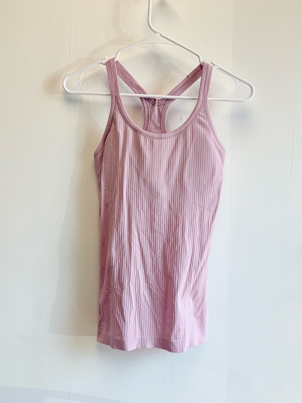 Lululemon Ebb To Street Blush Pink Ribbed Racerback Tank Top 6 W1AX1S